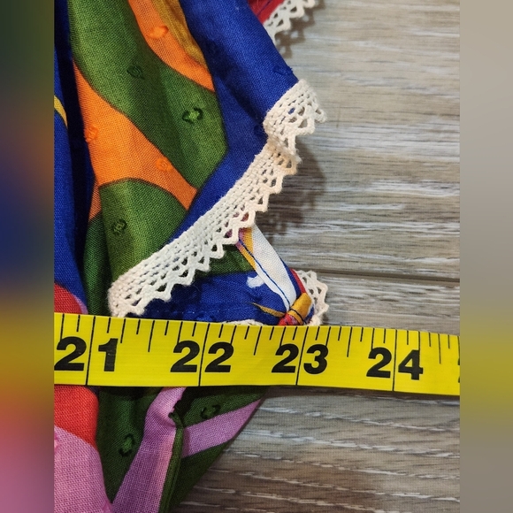 Marc New York Mulitcolor Boho Ruffle Sleeve Blouse Size 2Xlarge - Picture 4 of 8